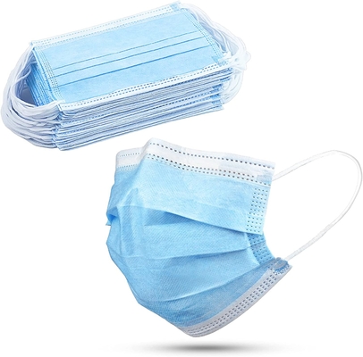 Breathable Disposable 3 Layer Mask Blueoutside White Inside Skin Friendly Face Mask